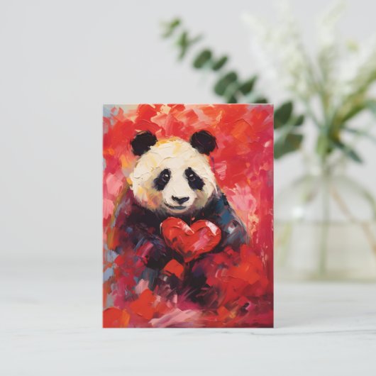 Panda Valentijnsdag Briefkaart (Staand voorkant)