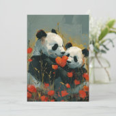 Panda Valentijnsdag  Feestdagenkaart (Staand voorkant)