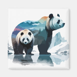 Panda Vector Art Animal Majestic Natuur Wildife Magneet