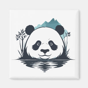 Panda Vector Art Animal Modern Urban City Graphic Magneet