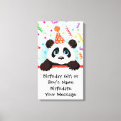 Panda Verjaardag Memento Canvas Afdruk (Voorkant)