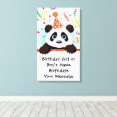 Panda Verjaardag Memento Canvas Afdruk (Insitu (Houten vloer))