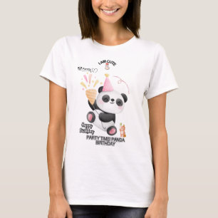 Panda-verjaardag T-shirt   Schattig Kawaii-ontwerp