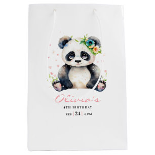 Panda verjaardagsuitnodiging, Panda meisje verjaar Medium Cadeauzakje