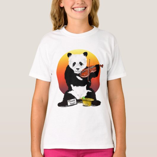 PANDA VIOLIN PLAYER T-SHIRT (Voorkant)