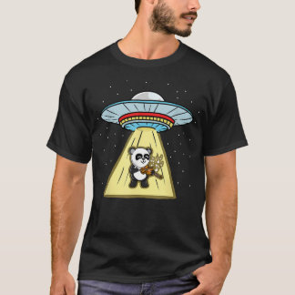 Panda Vioolspelend Ufo T-shirt