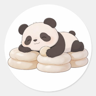 panda,warm,genezend,langzaam,innerlijke vrede #018 ronde sticker