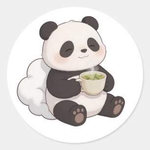 panda,warm,genezend,langzaam,innerlijke vrede #06 ronde sticker