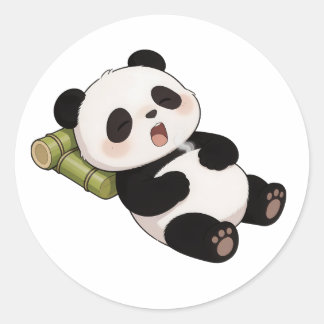 panda,warm,genezend,langzaam,innerlijke vrede #09 ronde sticker