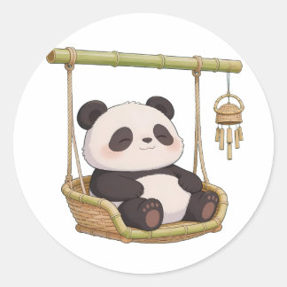 panda,warm,healing,slow-paced,inner peace #010 ronde sticker