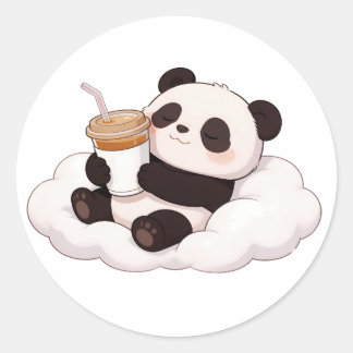 panda,warm,healing,slow-paced,inner peace #012 ronde sticker