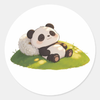 panda,warm,healing,slow-paced,inner peace #015 ronde sticker
