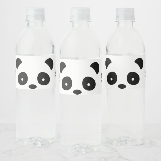 Panda Waterflesetiketten, Zwart-wit etiket (Flessen)