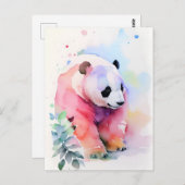 Panda Waterverf Portret 1 Briefkaart (Voorkant / Achterkant)