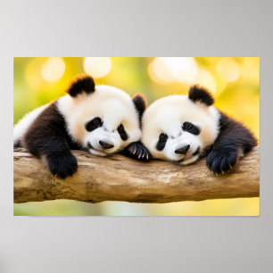 Panda Wilde Dier Liefdevol Portret Poster