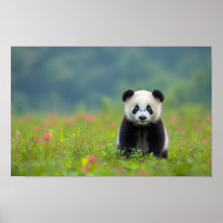 Panda Wilde Dierenportret In Natuurlijke Omgeving Poster