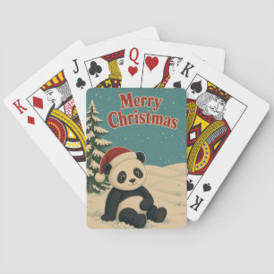 Panda Winterveld Dier Kerstmis Pokerkaarten