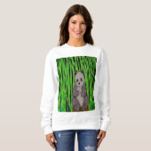 Panda (wit) - Dames sweatshirt (Voorkant volledig)
