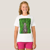 Panda (wit) - Meisjes Basic T-Shirt (Voorkant volledig)