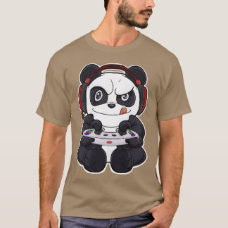 Panda With Gaming Controller I Funny Gaming I girl T-shirt
