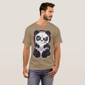 Panda With Gaming Controller I Funny Gaming I girl T-shirt (Voorkant volledig)
