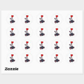 Panda with Heart Ronde Sticker (Vel)