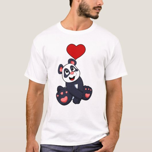 Panda with Heart T-shirt (Voorkant)