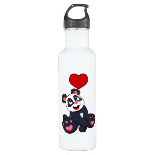 Panda with Heart Waterfles