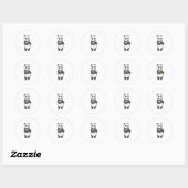 Panda with Popsicle Ronde Sticker (Vel)