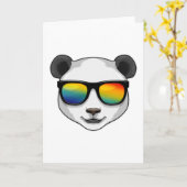 Panda with Sunglasses Kaart (Gele Bloem)