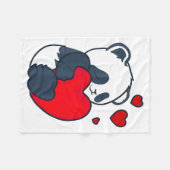 Panda Women Valentines Day Girlfriend Heart  Fleece Deken (Voorkant (Horizontaal))