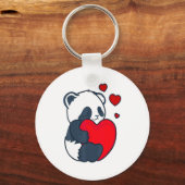 Panda Women Valentines Day Girlfriend Heart  Sleutelhanger (Voorkant)