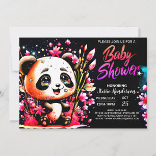 Panda Wonderland Sweet Pink Meisje Baby shower Kaart