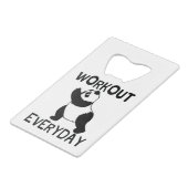 Panda Workout Gym Kredietkaart Flessenopener (Voorkant Gekanteld)