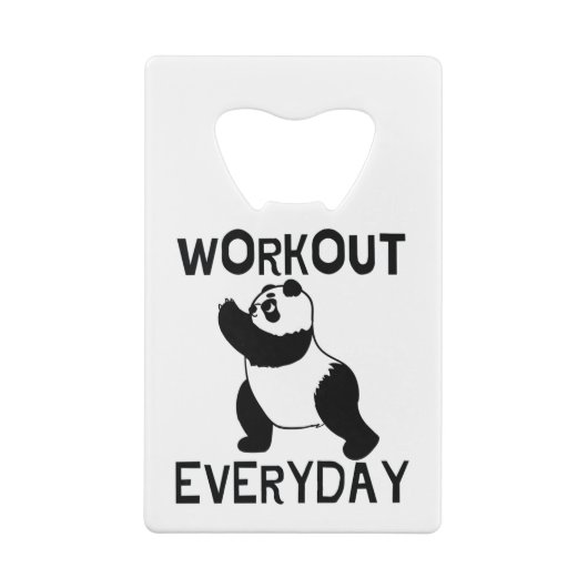 Panda Workout Gym Kredietkaart Flessenopener (Achterkant)