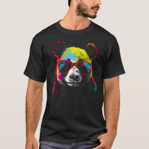 Panda Zonnebril Kleurrijke Dierlijke Panda T-shirt