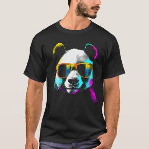 Panda Zonnebrillen Kunstwerk Dierlijke Motief Pand T-shirt