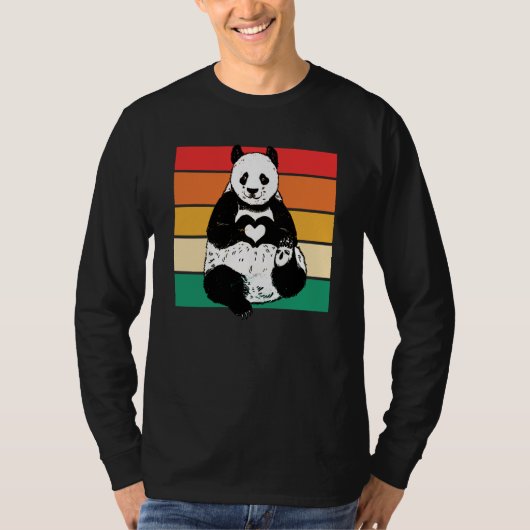 Panda  Zookeeper Zookeeping Retro Panda T-shirt (Voorkant)