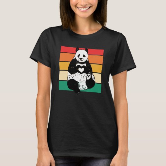 Panda  Zookeeper Zookeeping Retro Panda T-shirt (Voorkant)