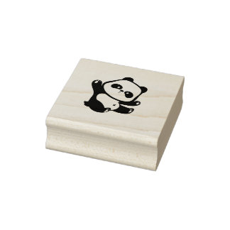Panda zwaaiende poten rubberstempel