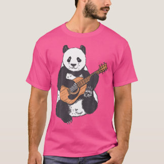 Pandabear gitarist speelt klassieke akoestische gi t-shirt
