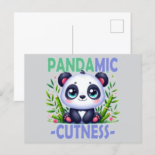Pandamic Cuteness woordspeling. Schattigee baby Pa Briefkaart