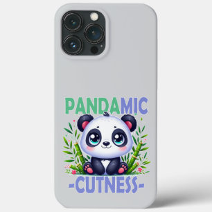 Pandamic Cuteness woordspeling. Schattigee baby Pa iPhone 13 Pro Max Hoesje