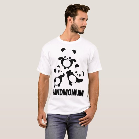 Pandamonium TShirt Funny Panda Bear Pun Tee (Devant entier)