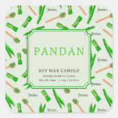 Pandan Soja Was Kaars Aangepaste Sticker (Voorkant)