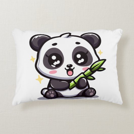 Panda's Bamboe Omhelzing Kussen (Voorkant)