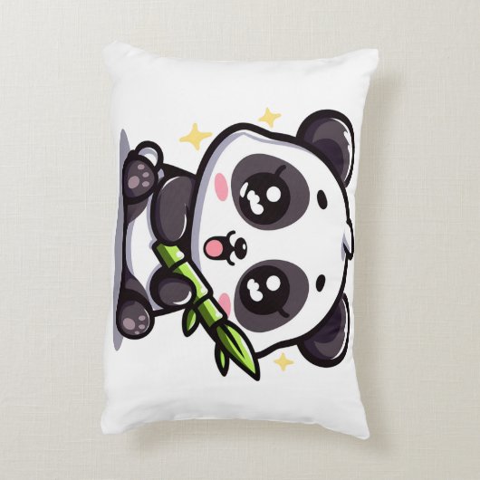 Panda's Bamboe Omhelzing Kussen (Achterkant (Verticaal))