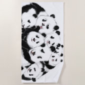Pandas Beach Serviette famille Panda (Devant)