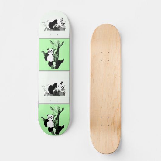 Pandas Checker - groen Skateboard (Voorkant)