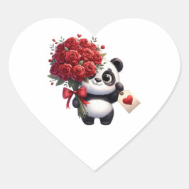 Panda's Dankbaarheid - Hart Sticker